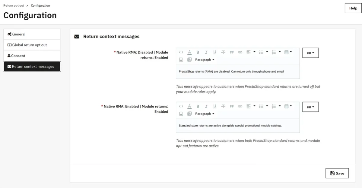 Return context messages