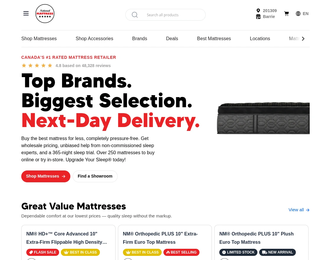 national mattress homepage