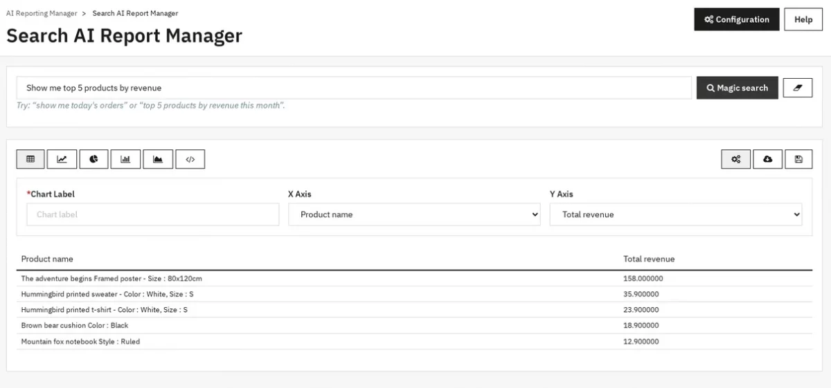 search result table