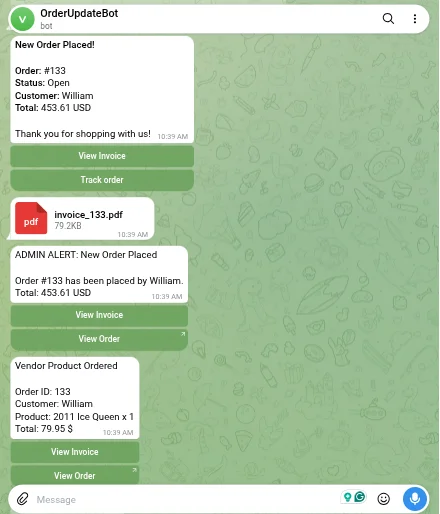 Telegram notification