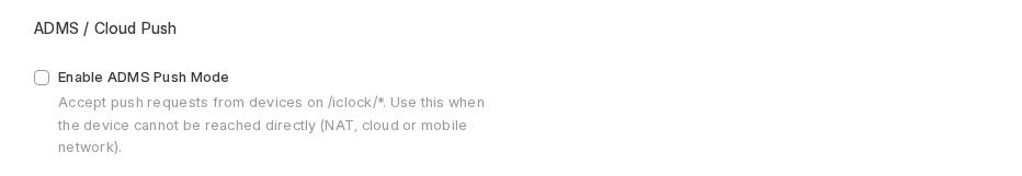 Enable ADMS Push Mode