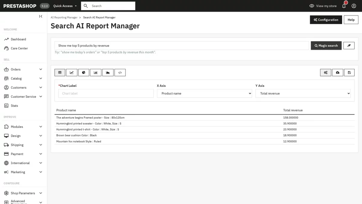 search result table